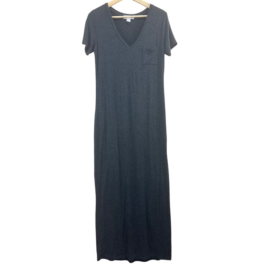 Forever 21 Womens Charcoal Gray Maxi Dress S Short Sleeve